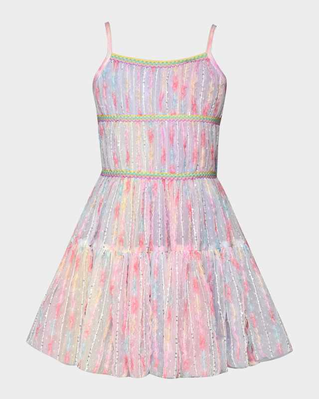 Girl's Multicolor Rouched Tank Dress, Size 8-14